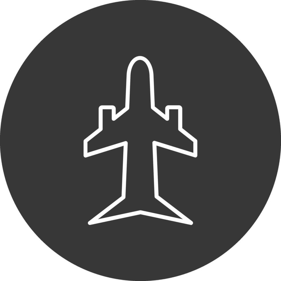 Plane Line Inverted Icon Design vector