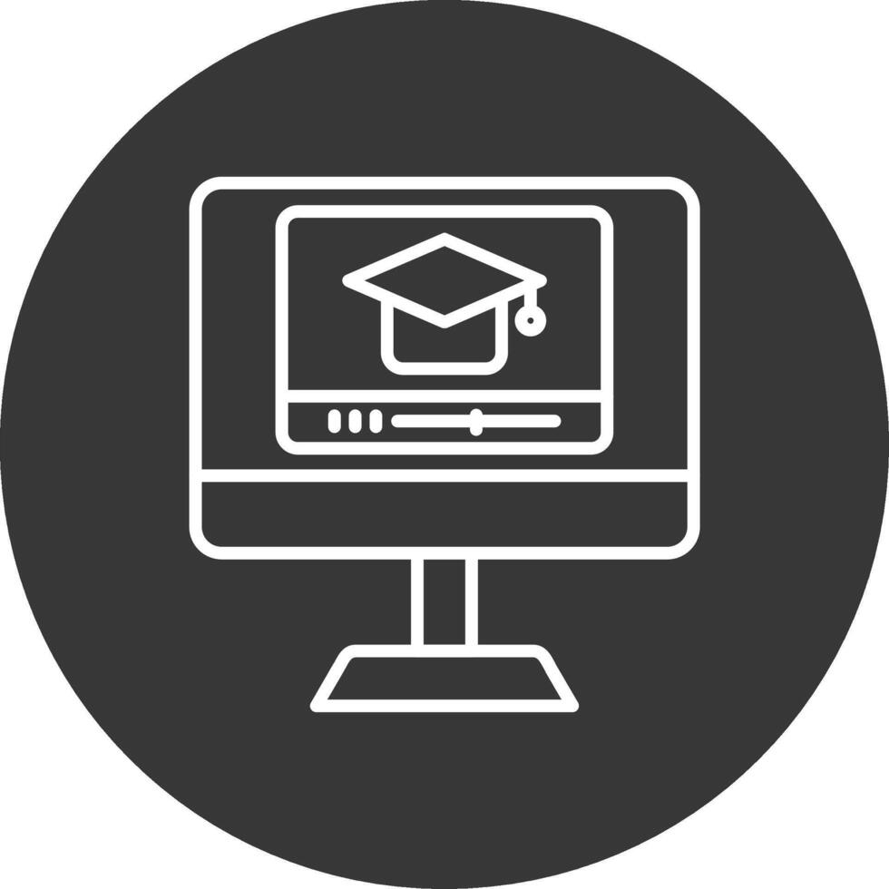 educativo línea invertido icono diseño vector