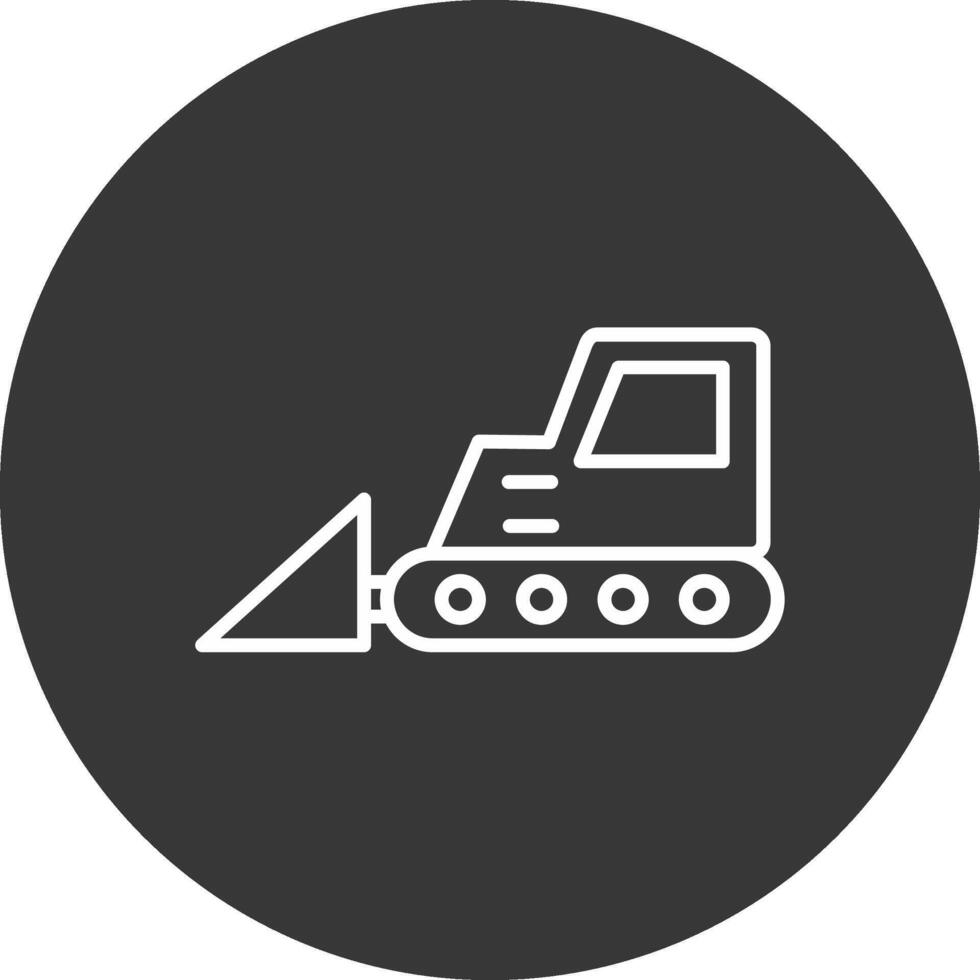 Bulldozer Line Inverted Icon Design vector