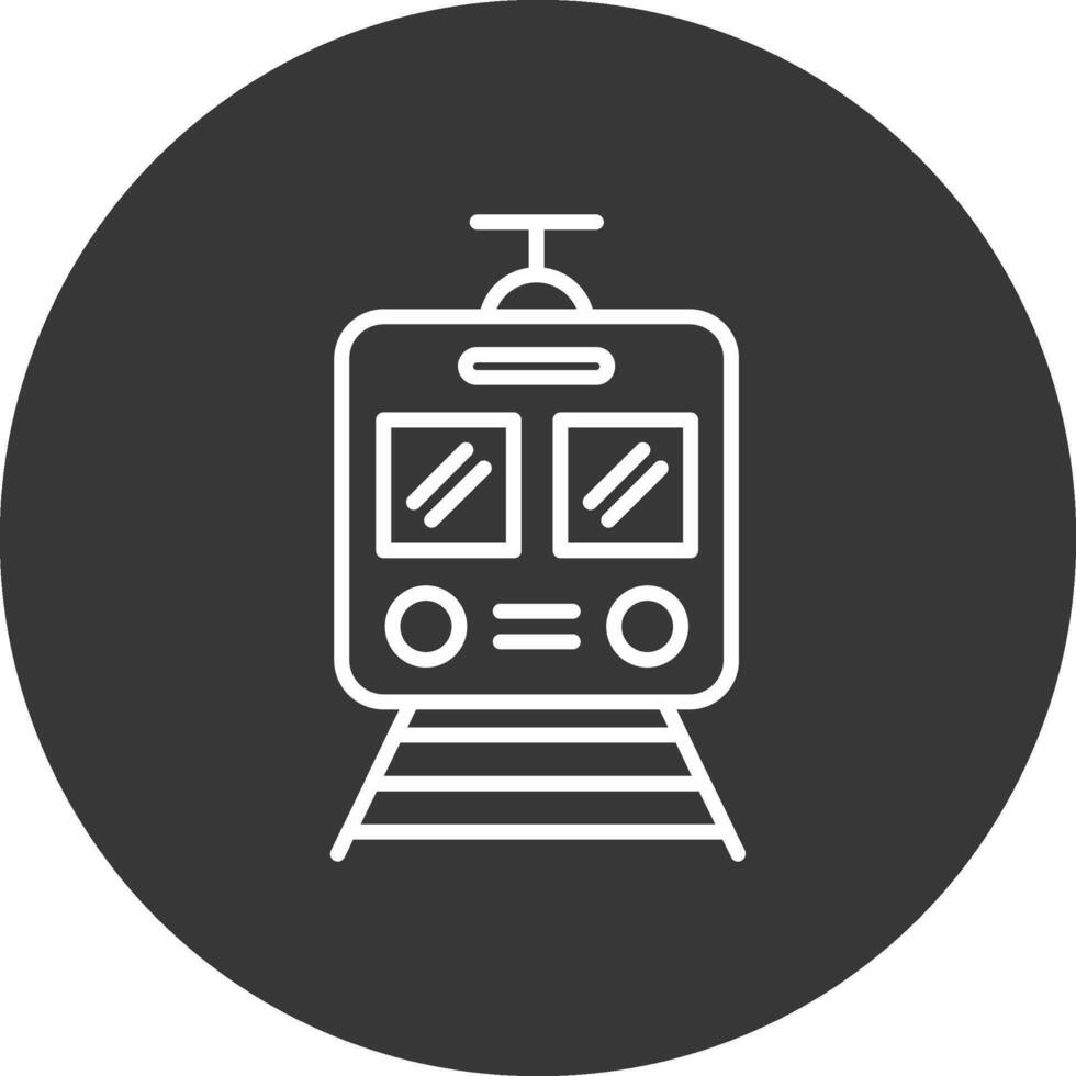 Train Line Inverted Icon Design vector