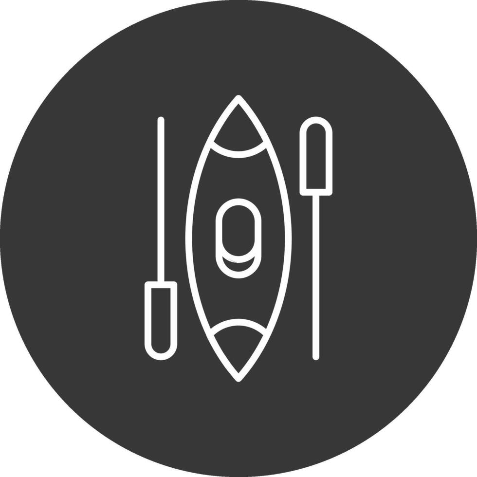 Canoe Line Inverted Icon Design vector