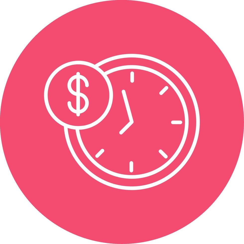 Time Is Money Multi Color Circle Icon vector