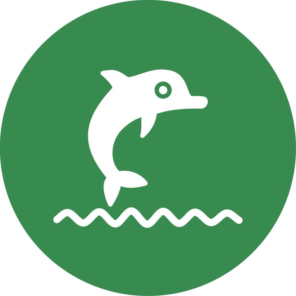 Dolphin Show Multi Color Circle Icon vector