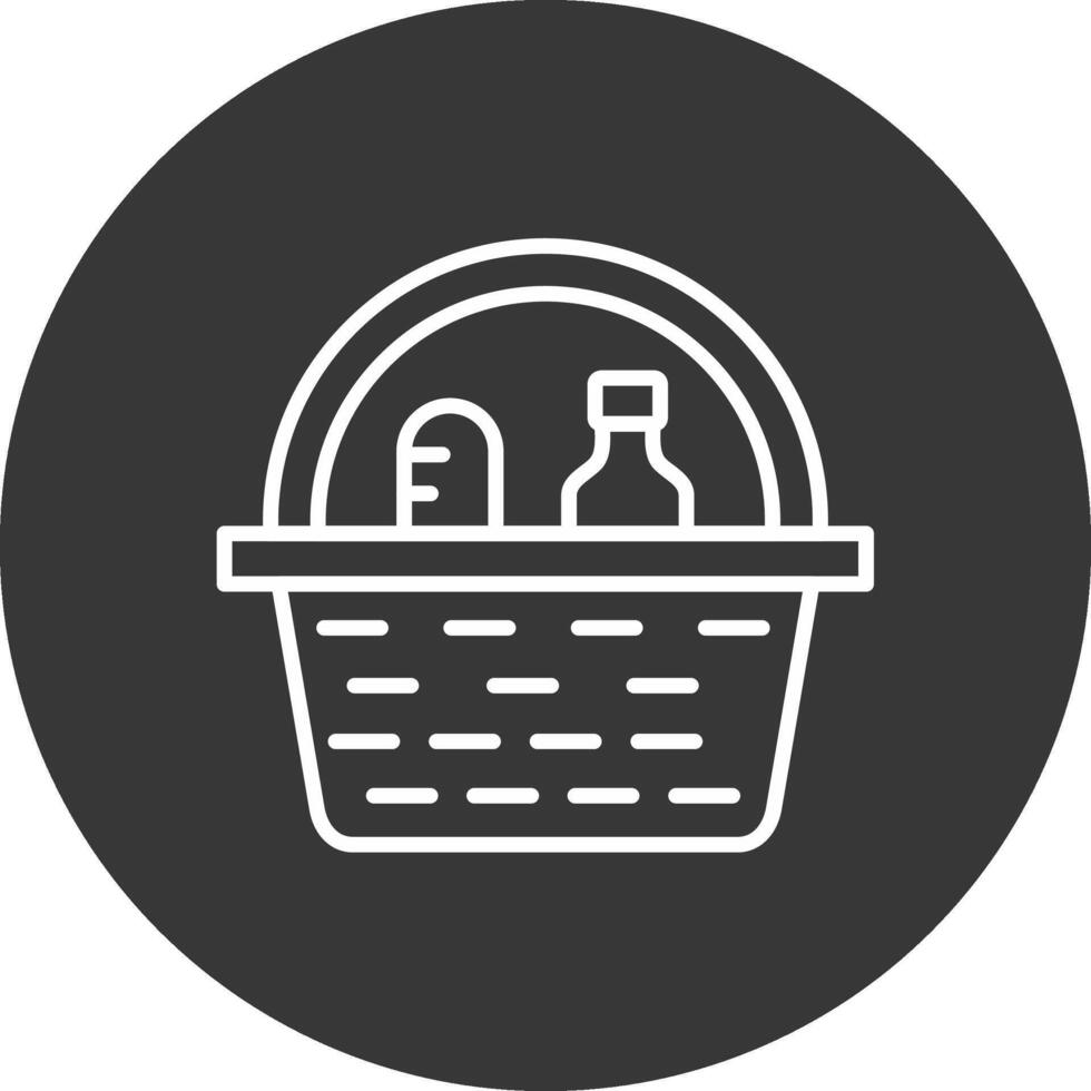 Picnic Basket Line Inverted Icon Design vector