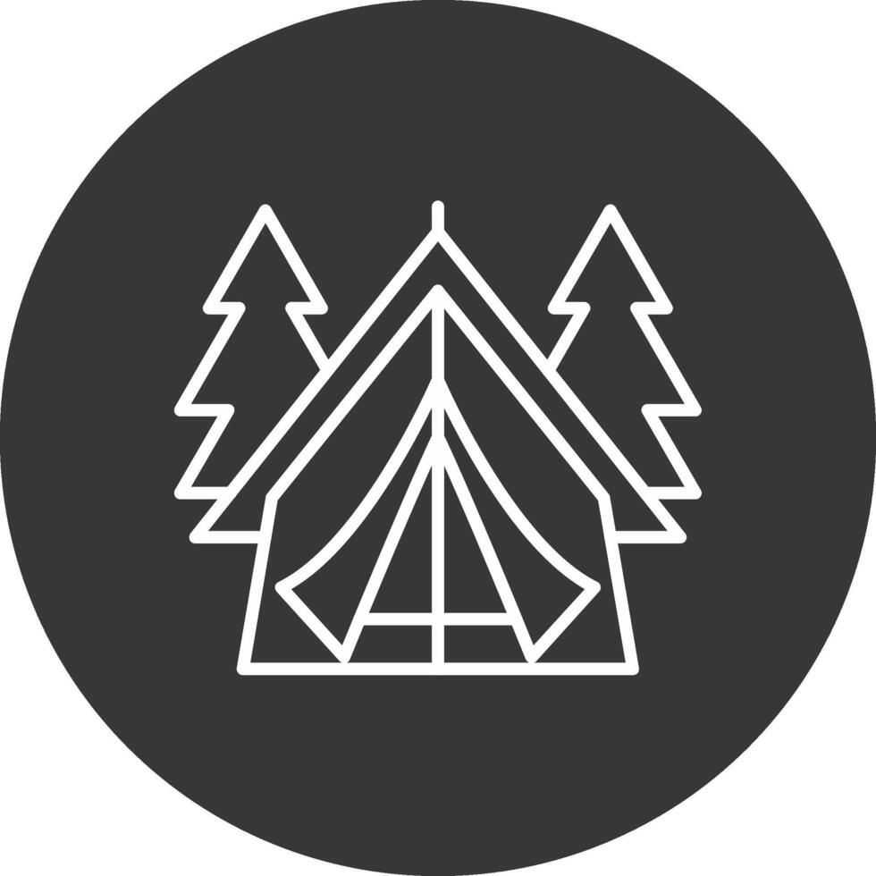Tent Line Inverted Icon Design vector