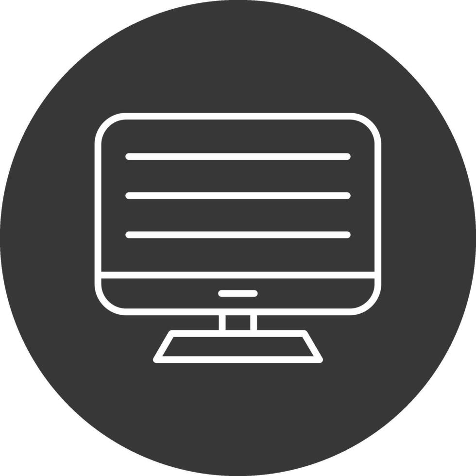 Computer Line Inverted Icon Design vector