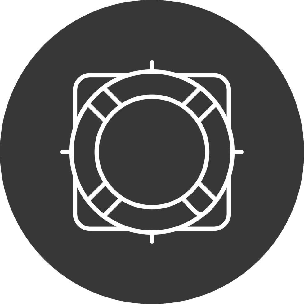 Rescue Buoy Line Inverted Icon Design vector