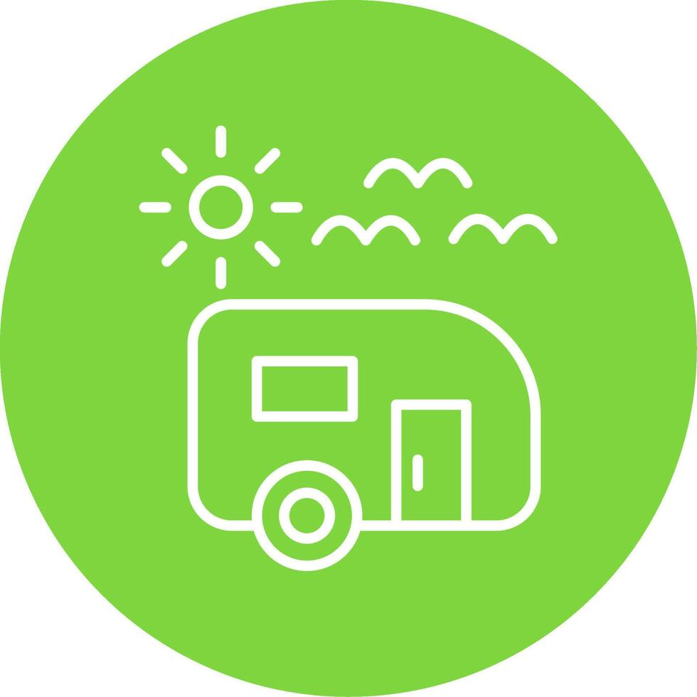 Trailer park Multi Color Circle Icon vector