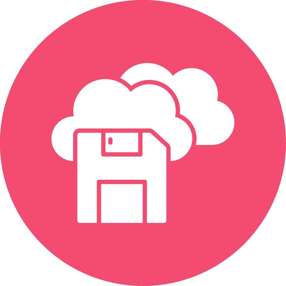 Save To Cloud Multi Color Circle Icon vector