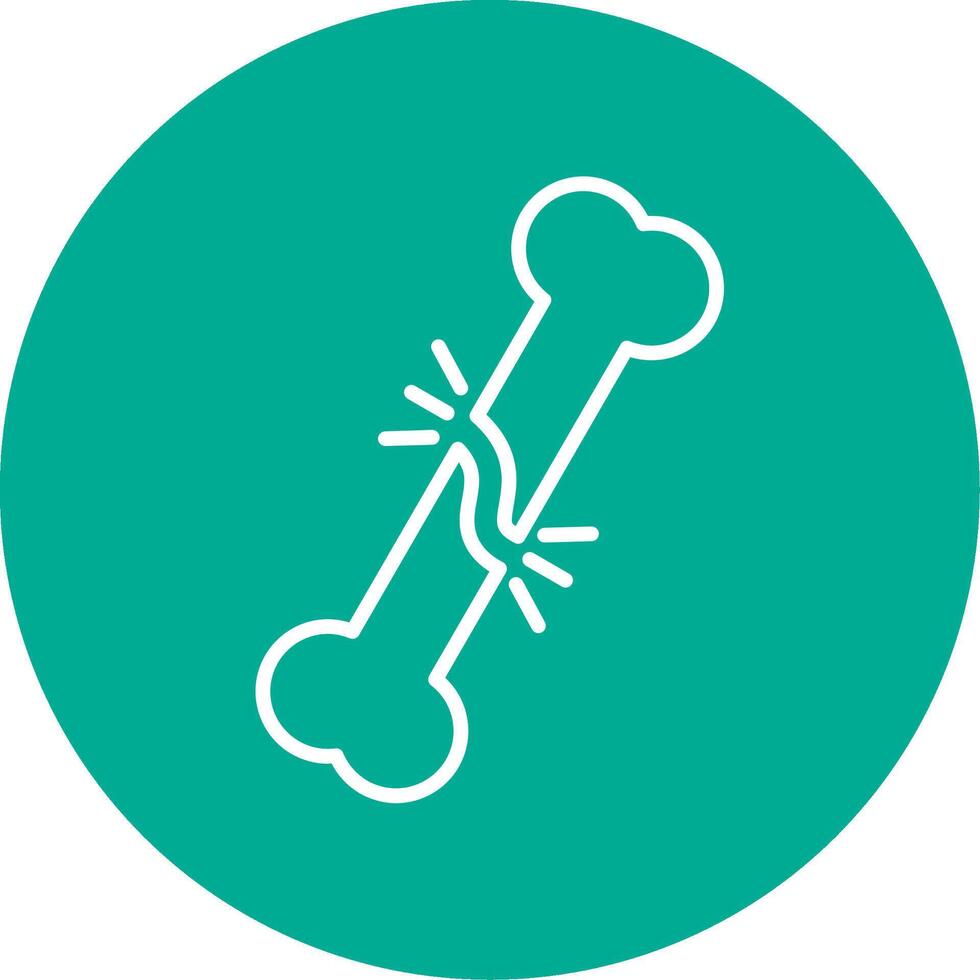 Broken Bone Multi Color Circle Icon vector