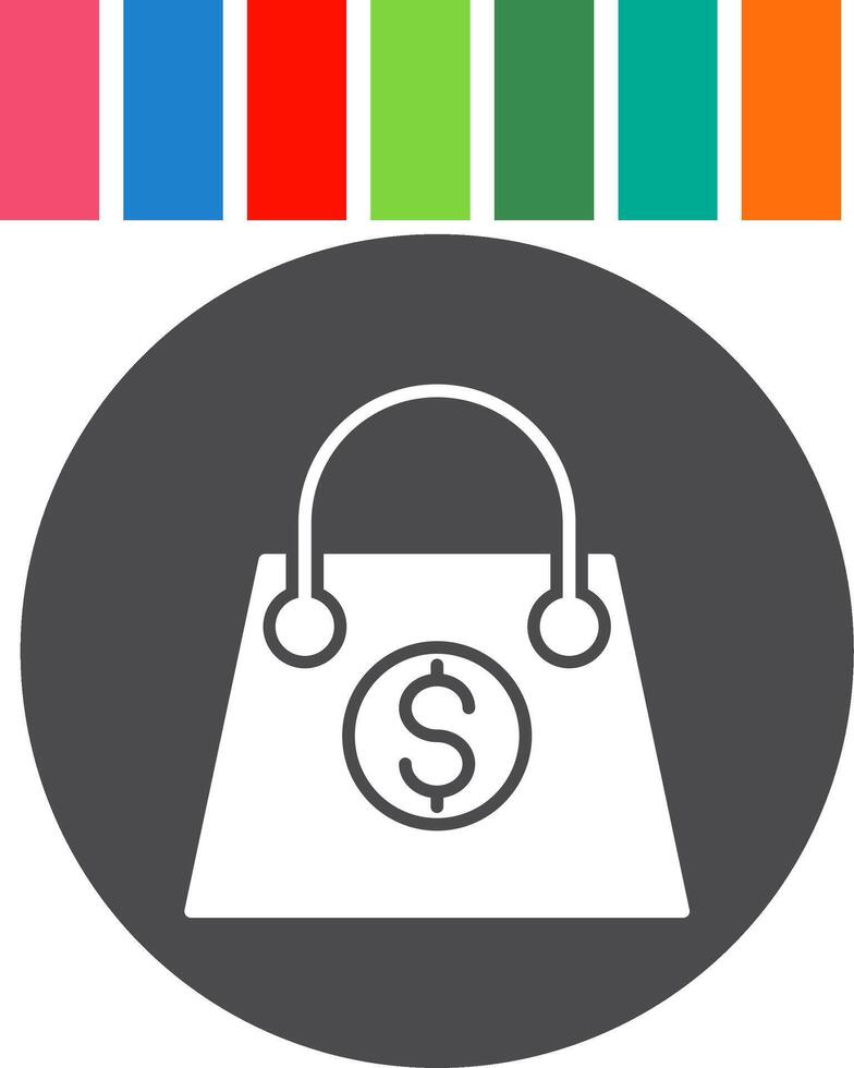 Shopping Bag Multi Color Circle Icon vector