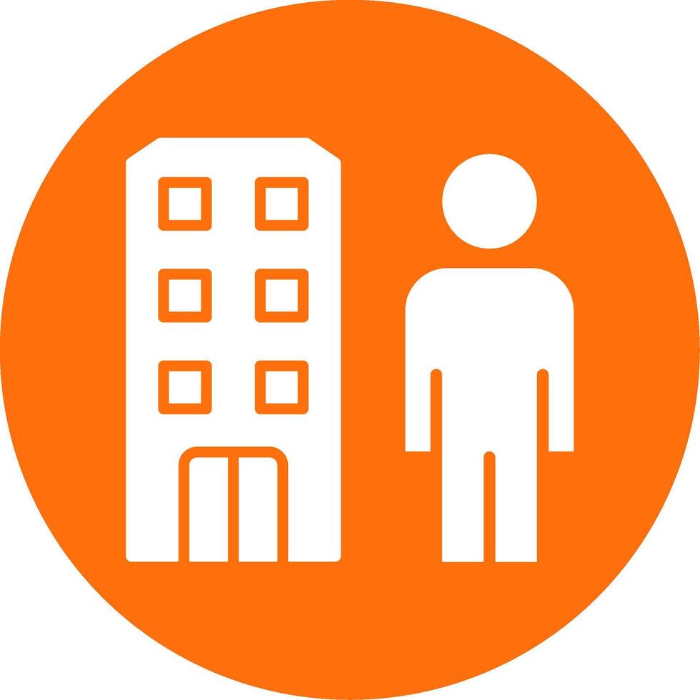Rasidential Area Multi Color Circle Icon vector