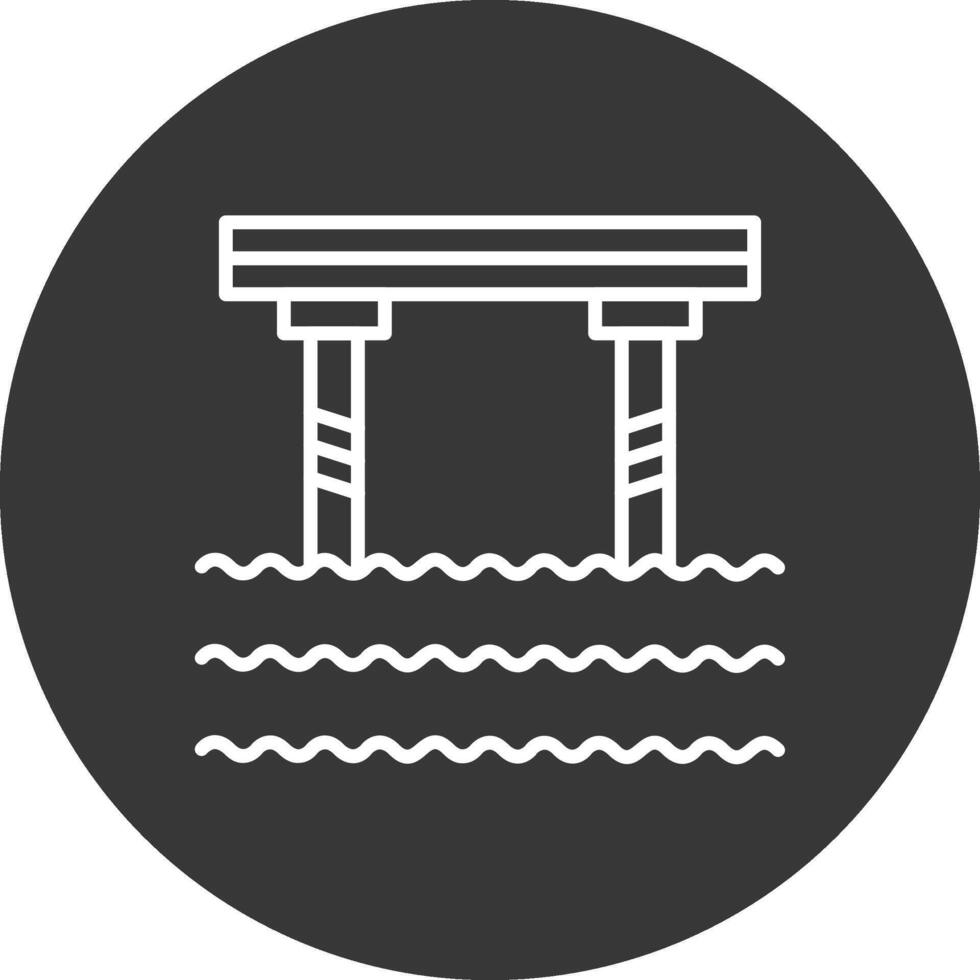 Bridge Line Inverted Icon Design vector