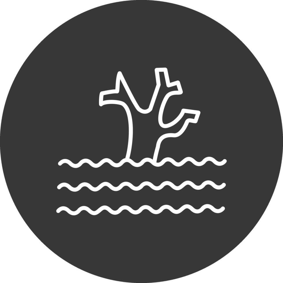Flood Line Inverted Icon Design vector