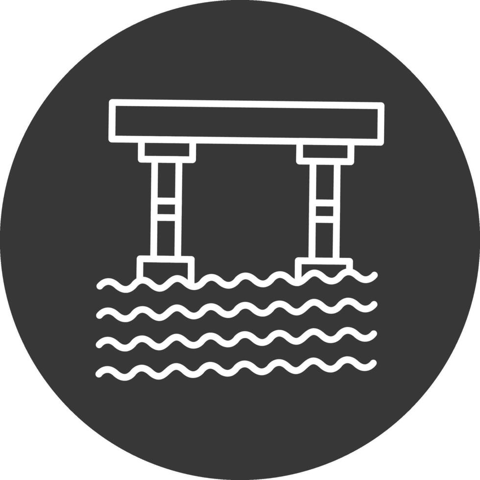 Bridge Line Inverted Icon Design vector