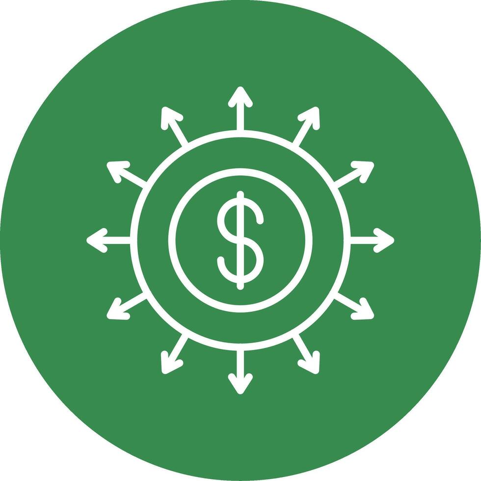 Budget Spending Multi Color Circle Icon vector