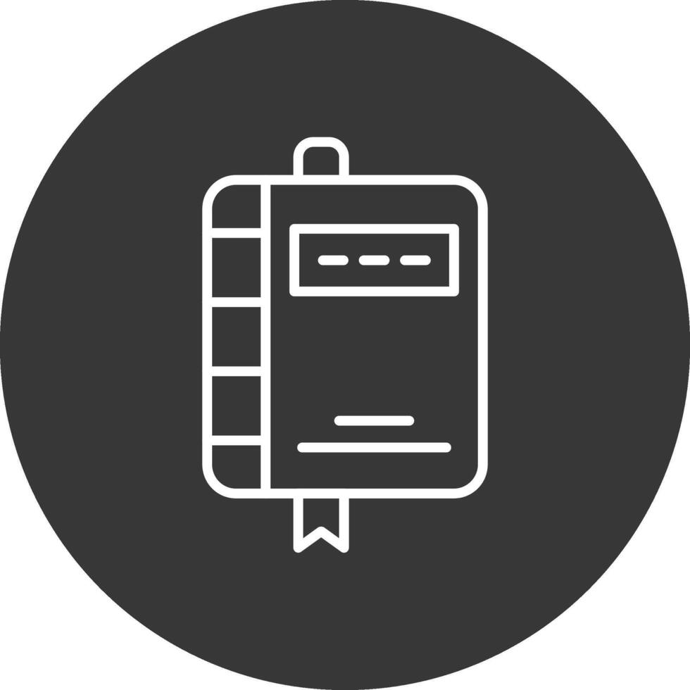 Note Book Line Inverted Icon Design vector