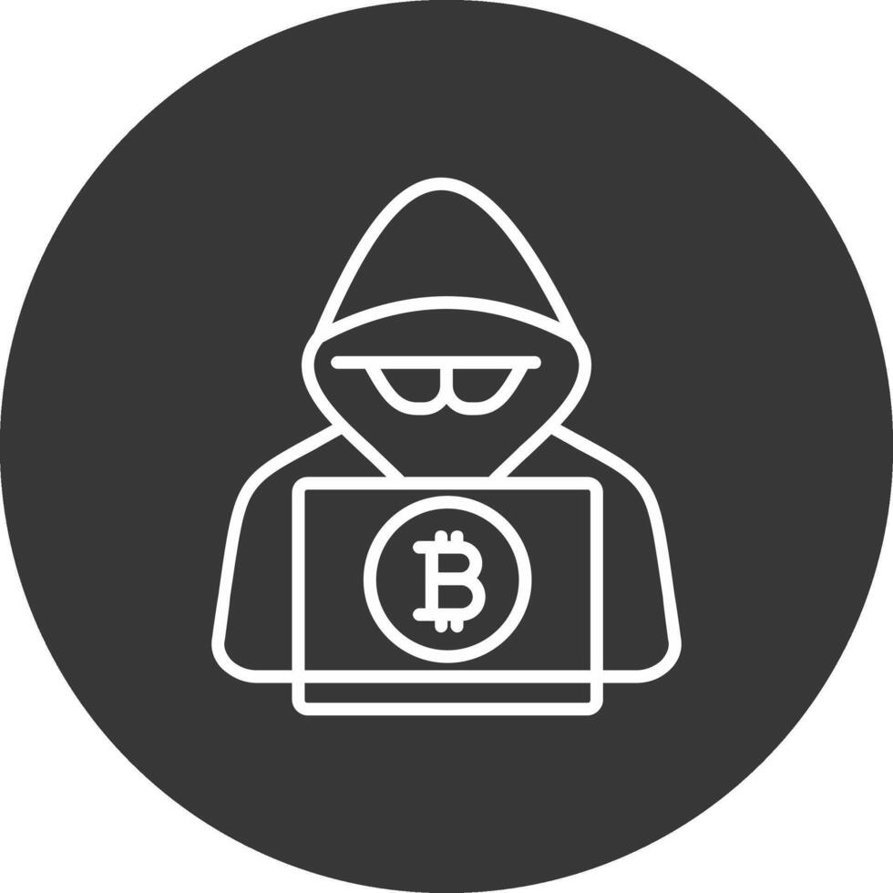 Hacker Line Inverted Icon Design vector