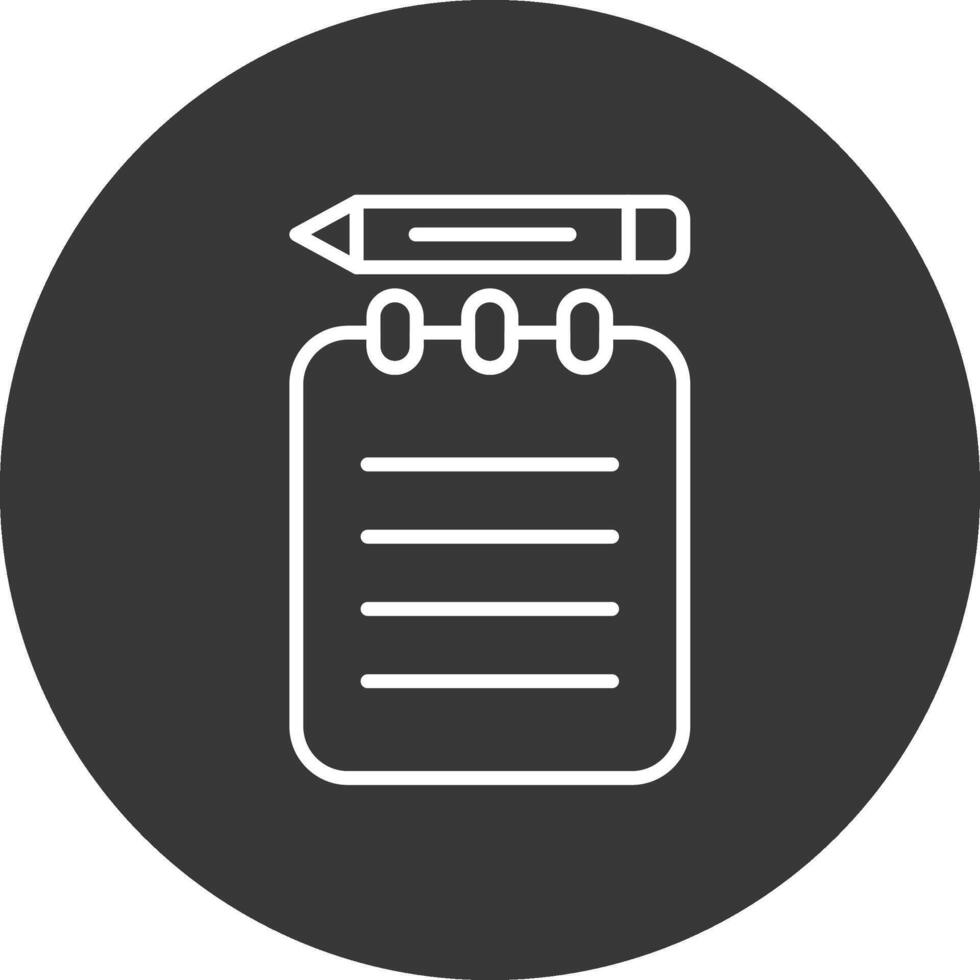 Notepad Line Inverted Icon Design vector
