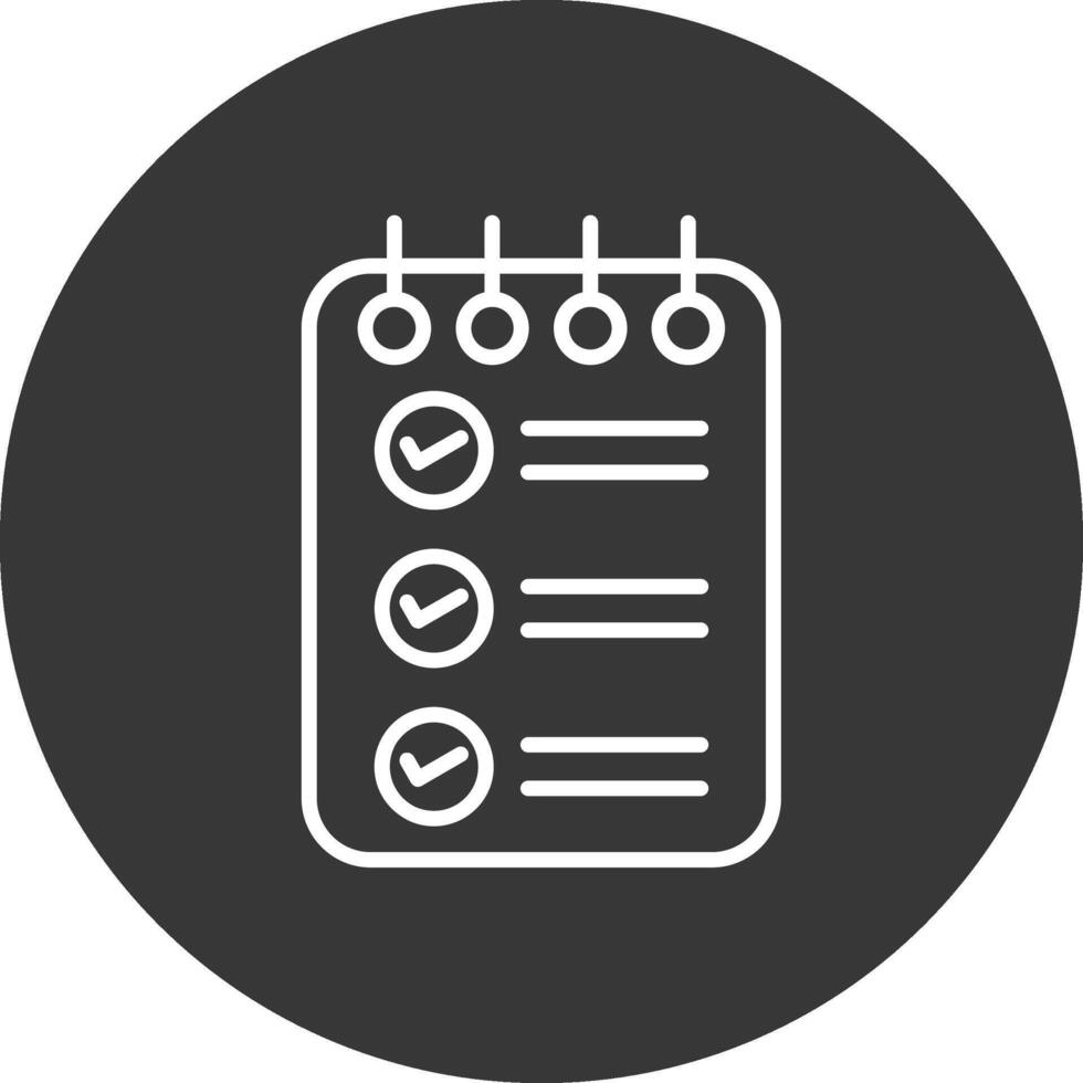 Check List Line Inverted Icon Design vector