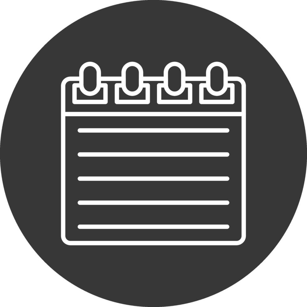 Notepad Line Inverted Icon Design vector