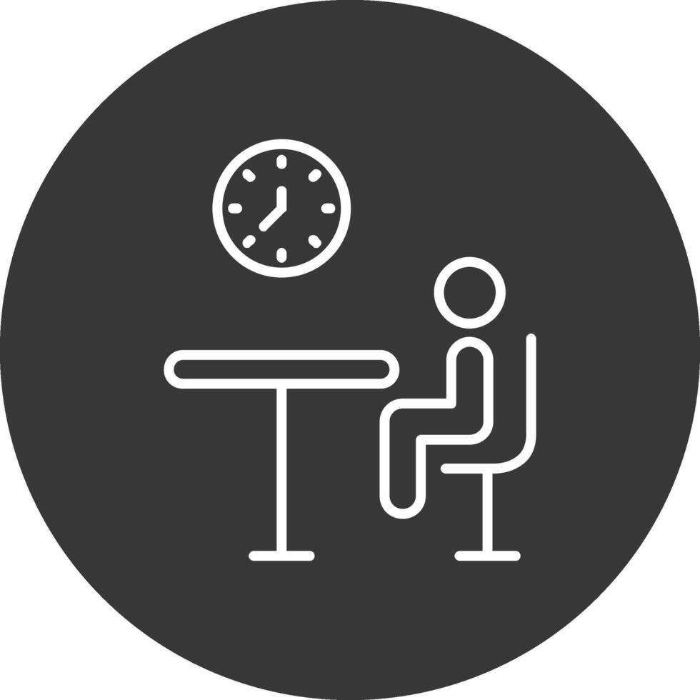 Nuclear Line Inverted Icon Design vector