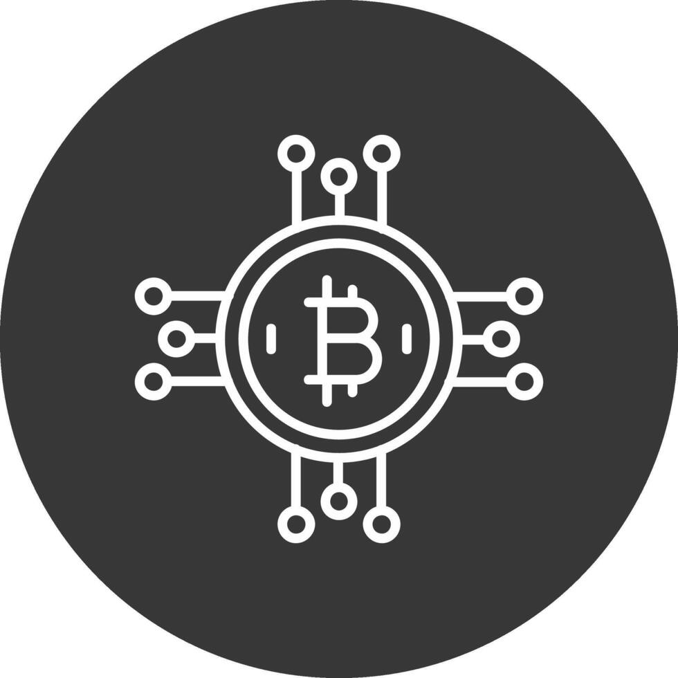 bitcoin bitcoin línea invertido icono diseño vector