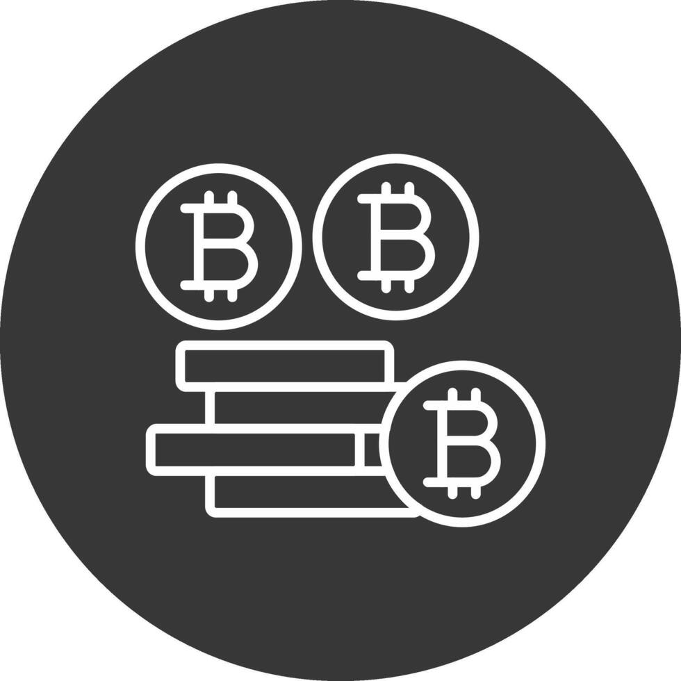 bitcoins bitcoins línea invertido icono diseño vector