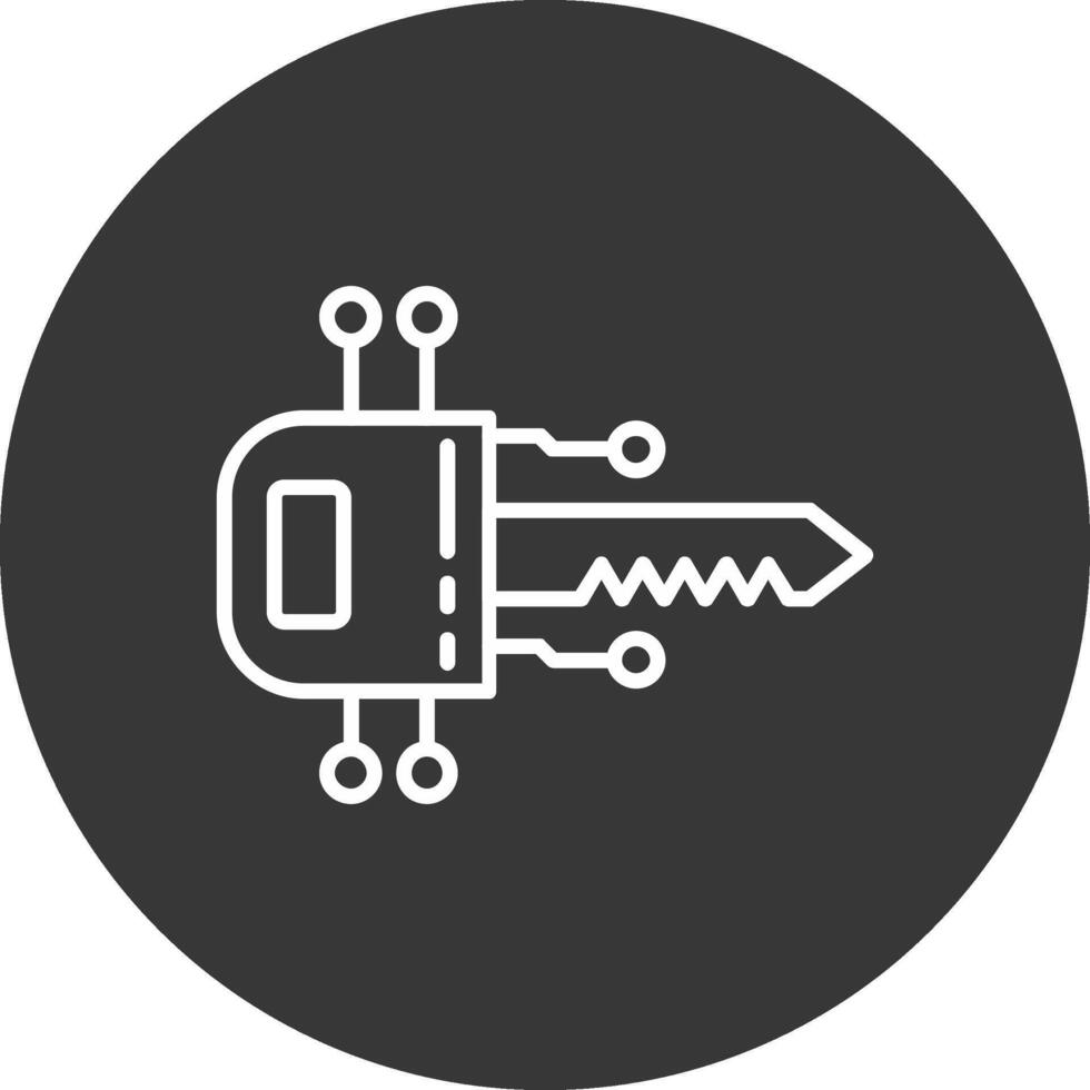 digital llave línea invertido icono diseño vector