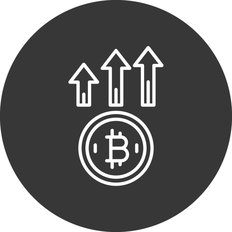 Bitcoin Up Line Inverted Icon Design vector