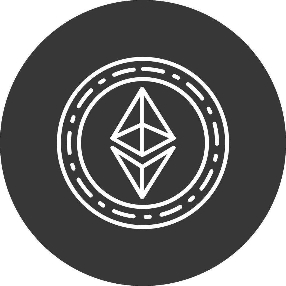 Ethereum Coin Line Inverted Icon Design vector