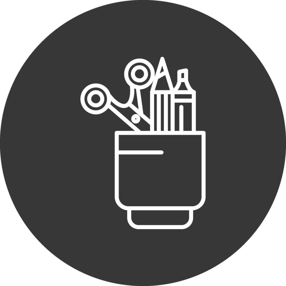 Stationery Line Inverted Icon Design vector