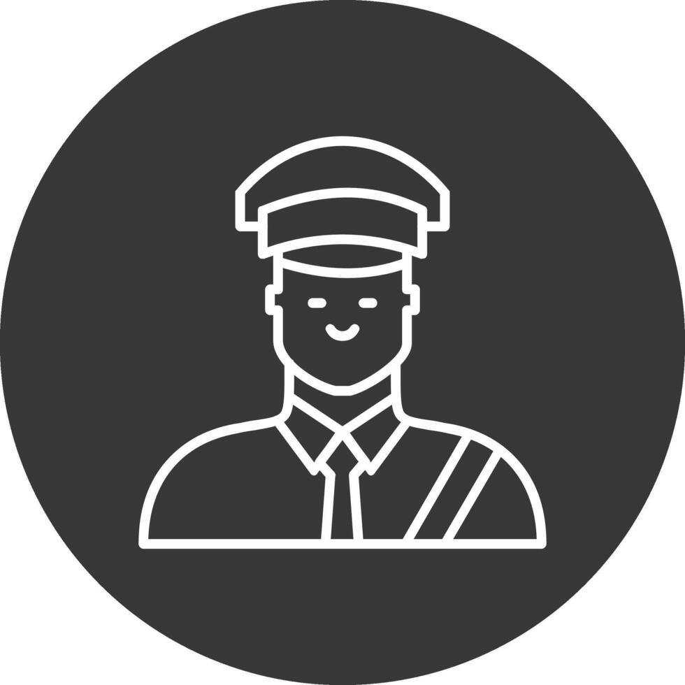 Custom Officer Line Inverted Icon Design vector