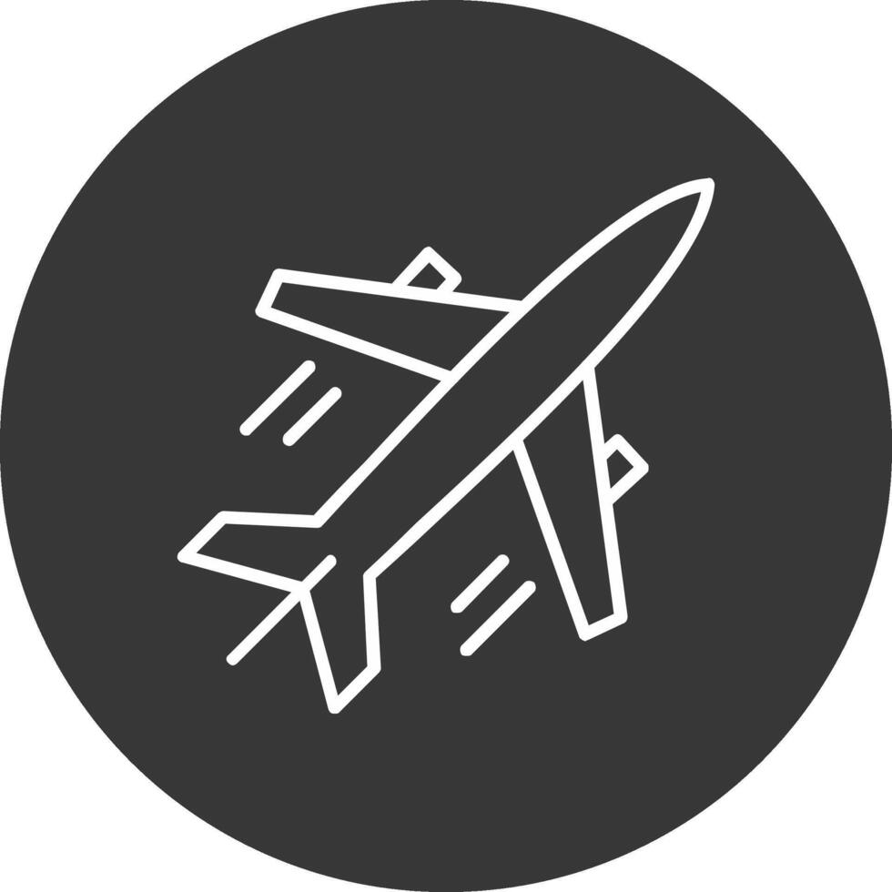 Plane Line Inverted Icon Design vector