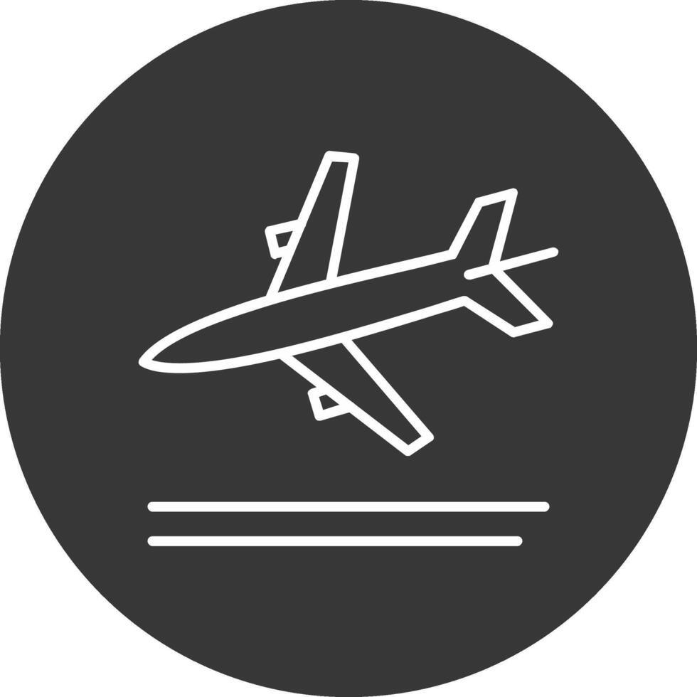 Landing Line Inverted Icon Design vector