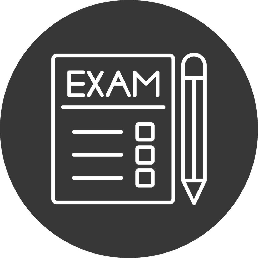 Exams Line Inverted Icon Design vector