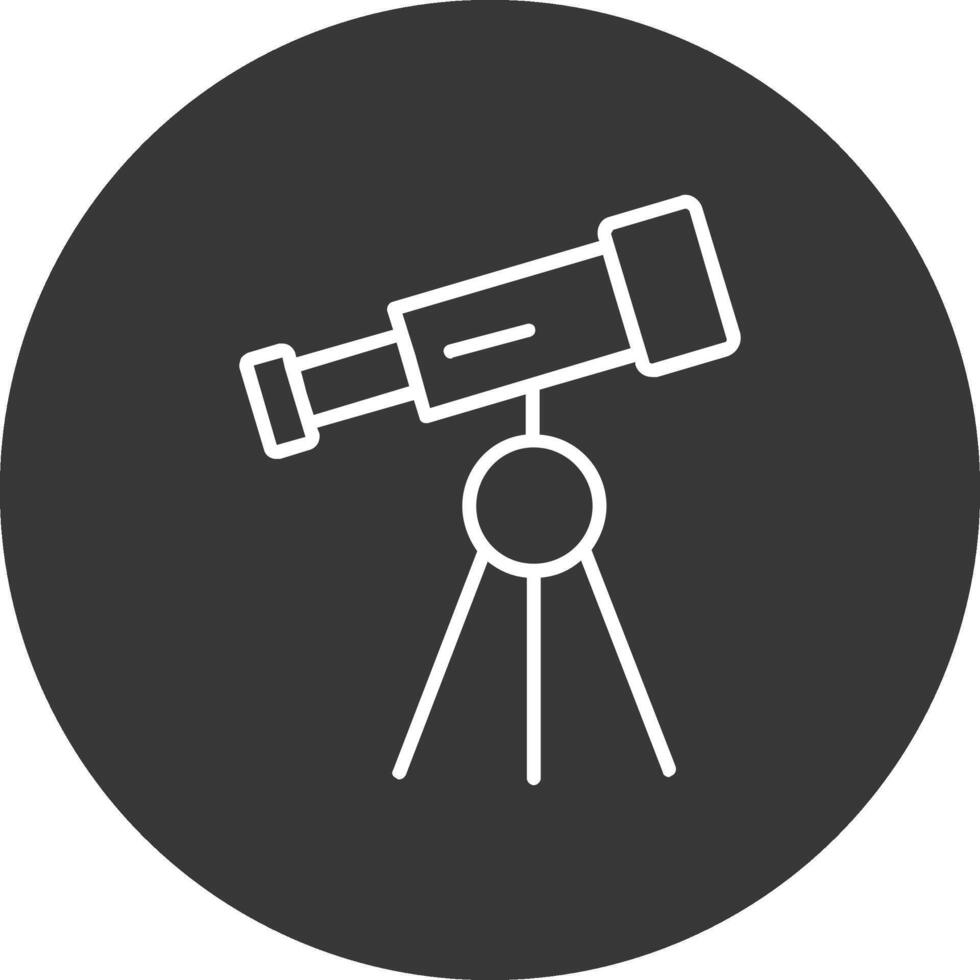 Telescope Line Inverted Icon Design vector