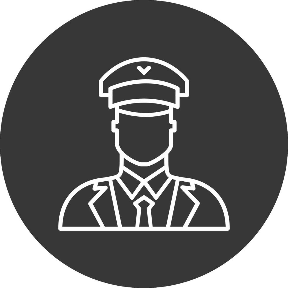 Pilot Line Inverted Icon Design vector