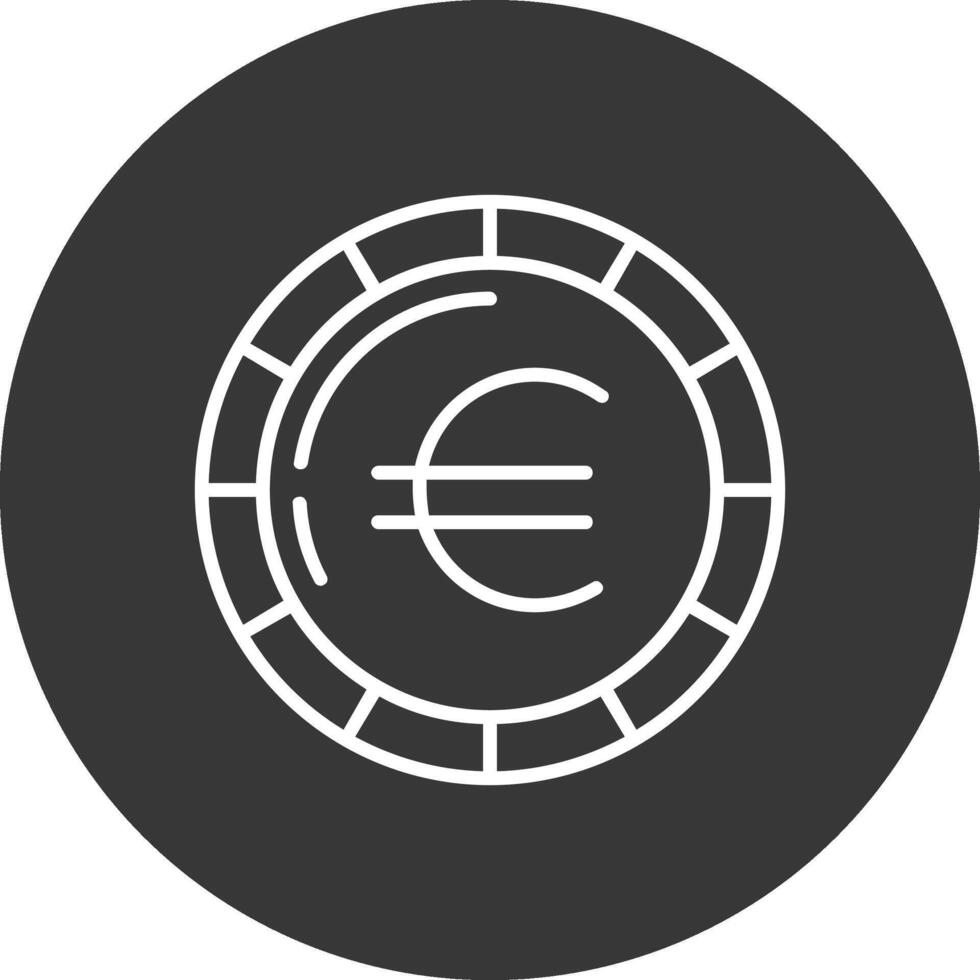 Euro Coin Line Inverted Icon Design vector