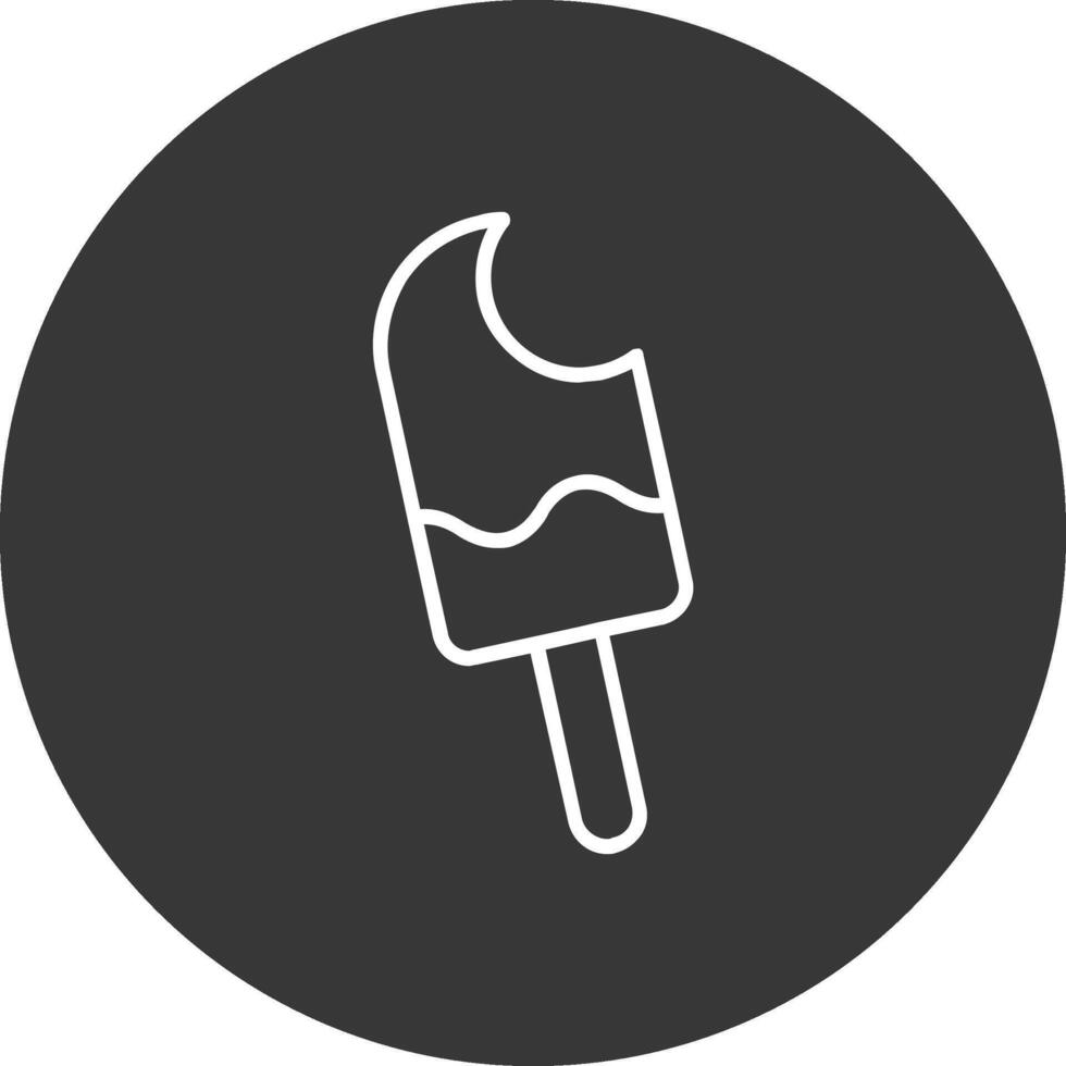 Ice Cream Bite Line Inverted Icon Design vector