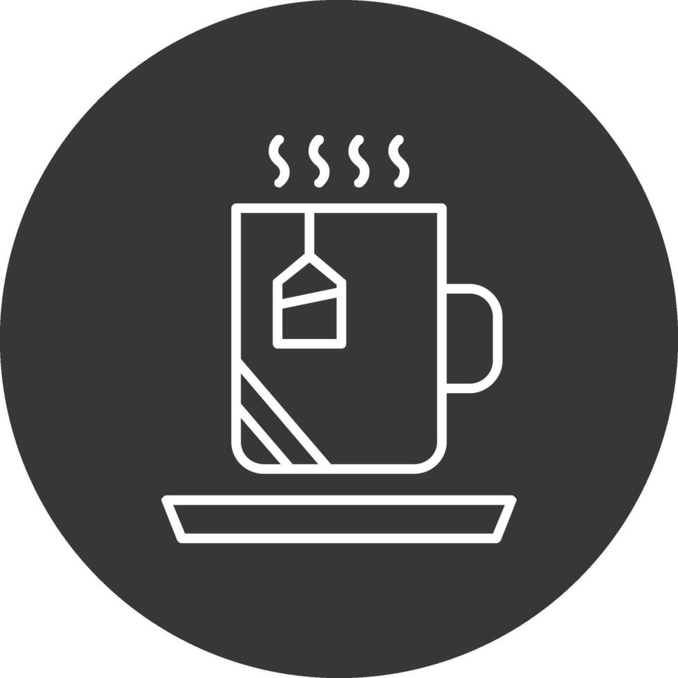 caliente té línea invertido icono diseño vector