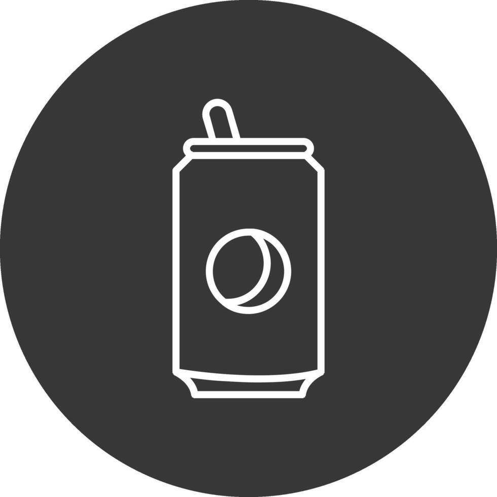 soda lata línea invertido icono diseño vector