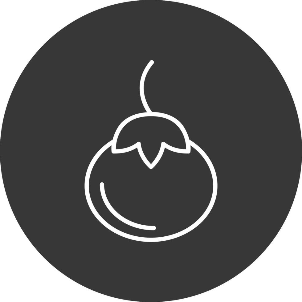 Persimmon Line Inverted Icon Design vector