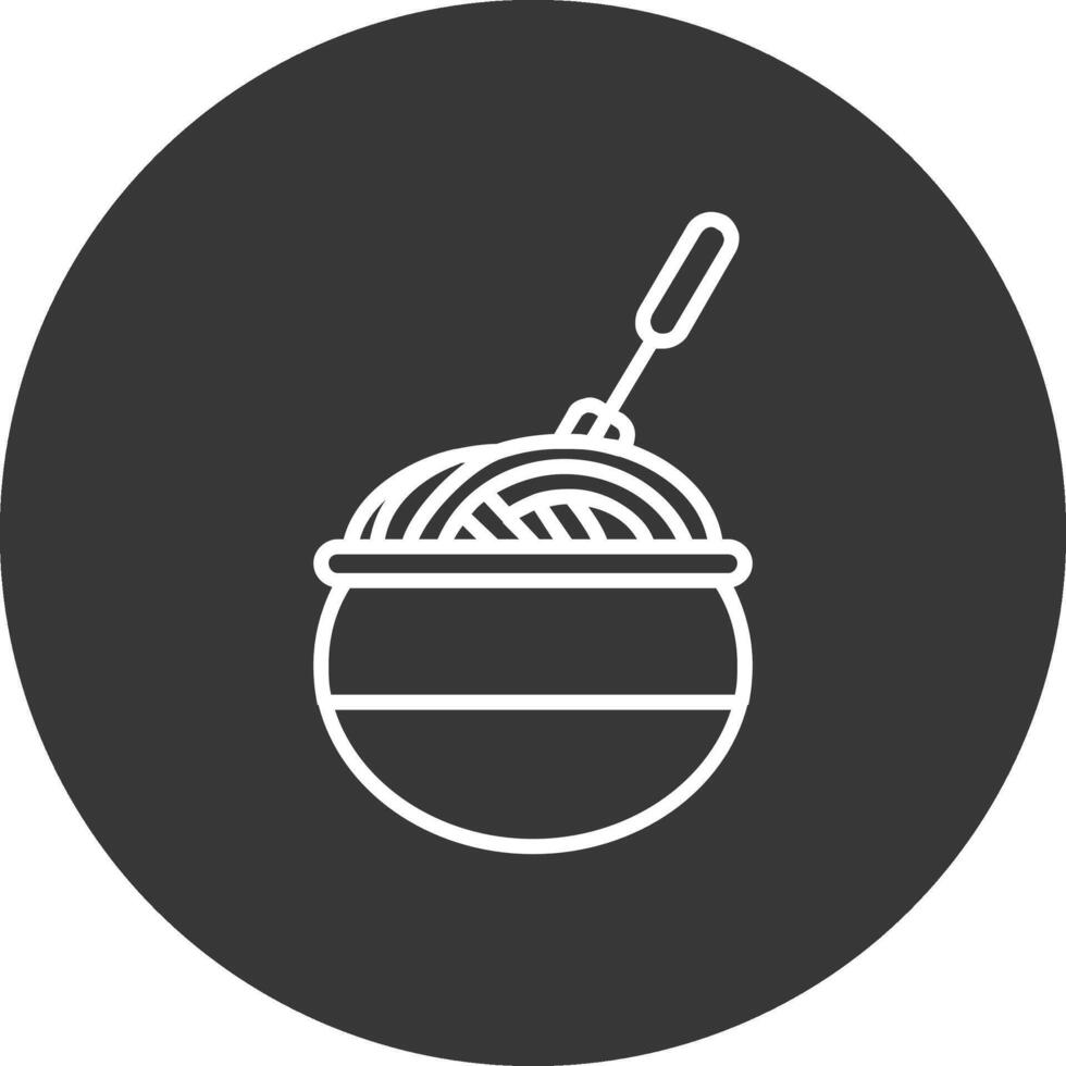 Noddles Line Inverted Icon Design vector