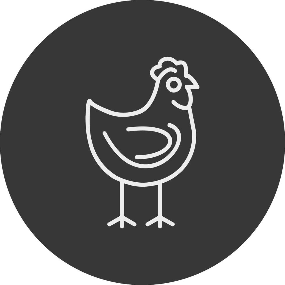 Chicken Line Inverted Icon Design vector