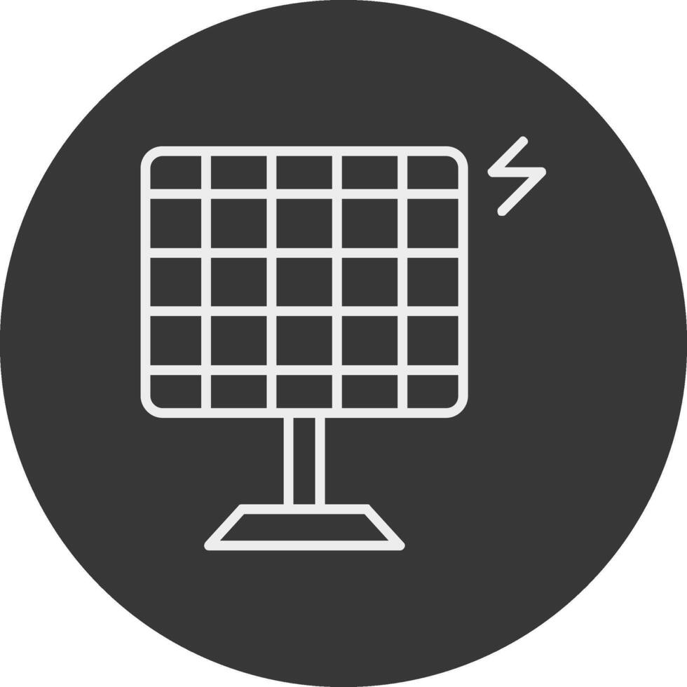 solar energía línea invertido icono diseño vector