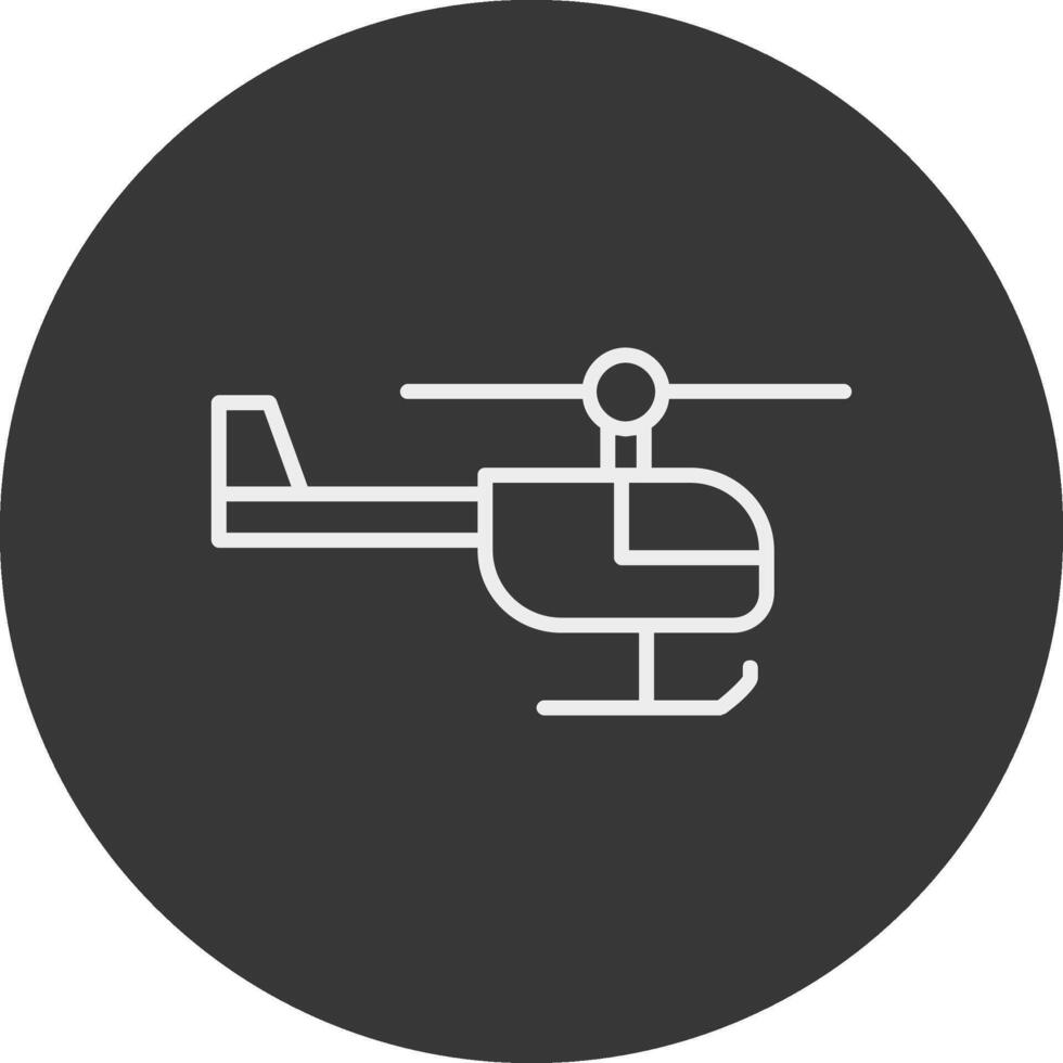 helicóptero línea invertido icono diseño vector