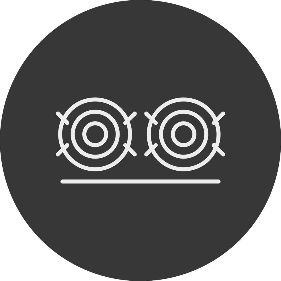 Hay Bale Line Inverted Icon Design vector