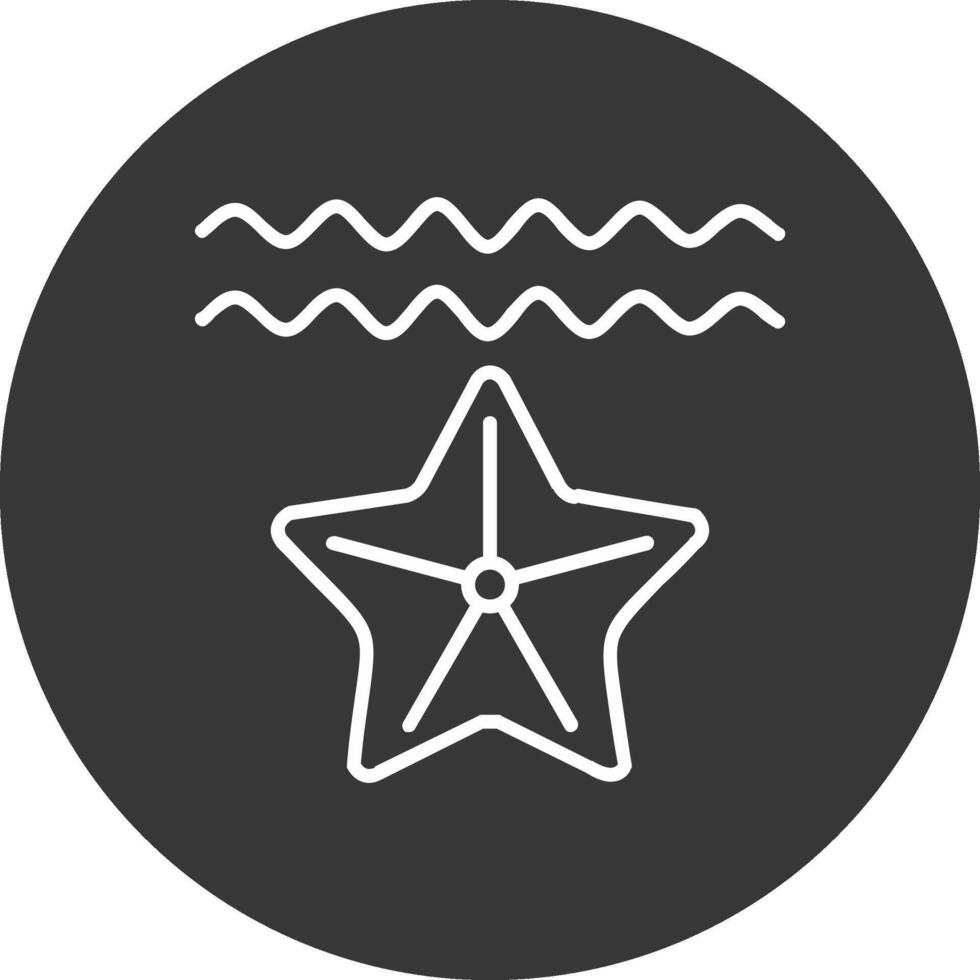 Starfish Line Inverted Icon Design vector