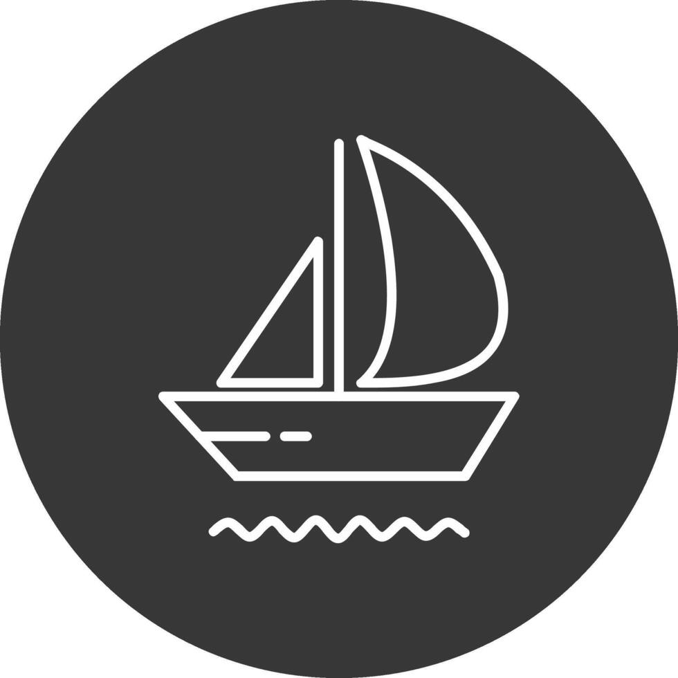 Yacht Line Inverted Icon Design vector